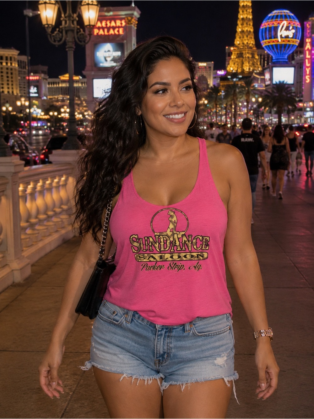Next Level Apparel Bright Pink Scoop Tank Top